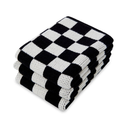 Sophie Home Ltd - Reusable & Eco-Friendly Cotton Knit Dishcloths - Check Black