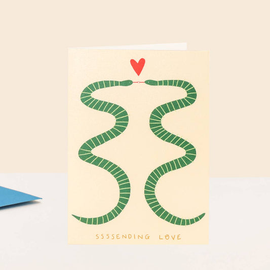 Little Black Cat Illustrated Goods - Sssending Love Snakes Card | Anniversary | Sending Love