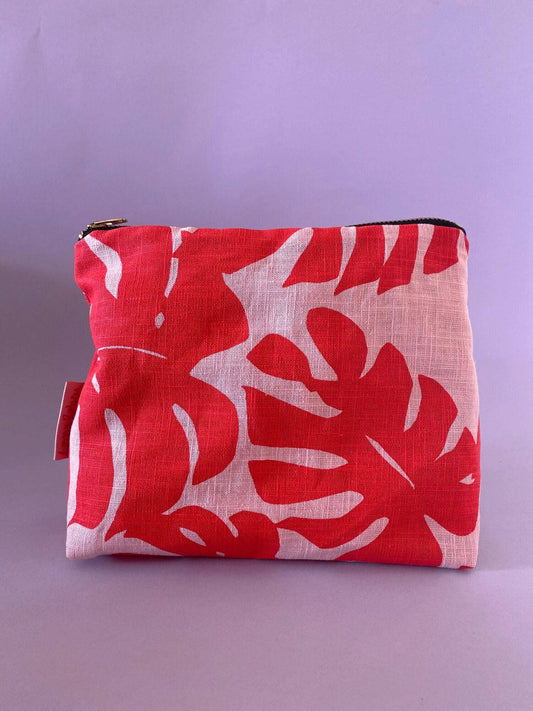Lorna Robey - Leafy Handprinted Linen Pouch