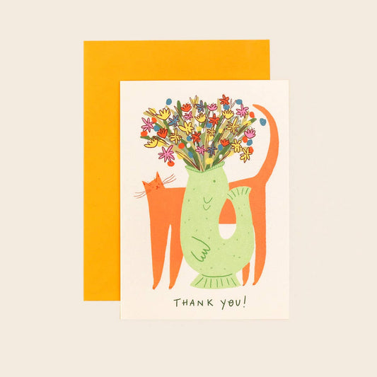 Little Black Cat Illustrated Goods - Thank You Cat Greeting Card | Cute Cat Card | Just To Say