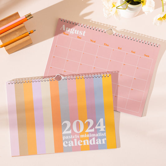 2024 Calendar - Pastel Minimalist - Landscape - A4
