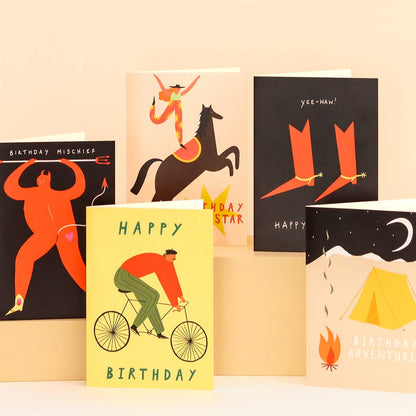 Cyclist Happy Birthday Card | Man's Birthday Card | Bicycle