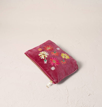 Elizabeth Scarlett  - Wildflower Mini Pouch: Dry Rose / Velvet