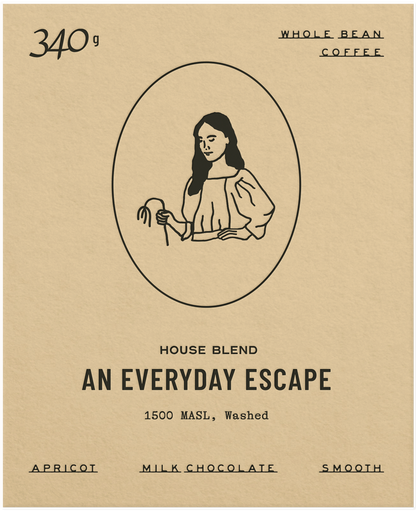 Everyday Escape Blend - Fresh Roasted Coffee - Whole Bean: 340g