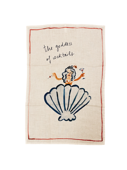 The Goddess of Cocktails - Linen Tea Towel