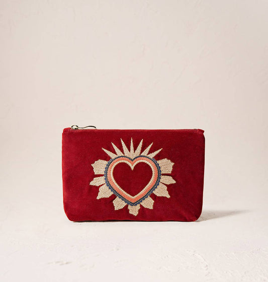 Elizabeth Scarlett Ltd - Sacred Heart Mini Pouch: Rouge / Velvet
