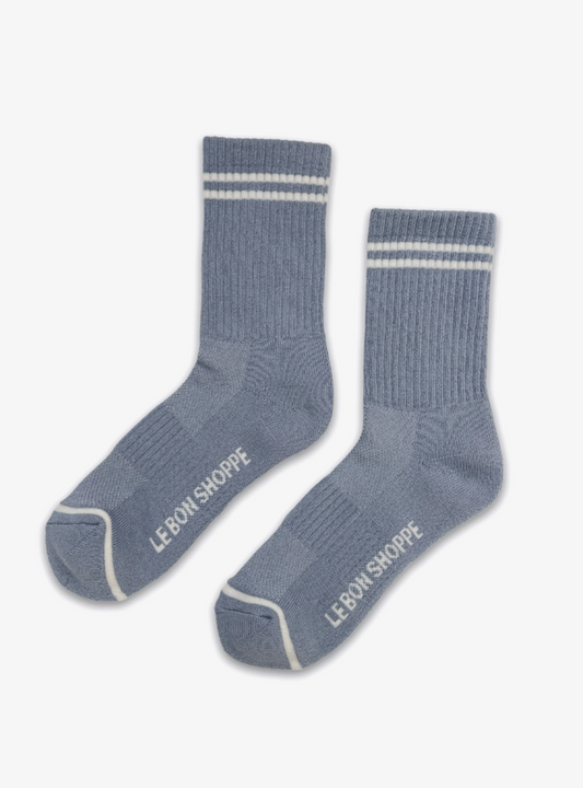 Le Bon Shoppe Boyfriend Socks - Blue Grey