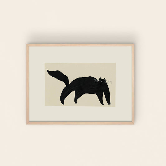 Black Cat Art Print - A4